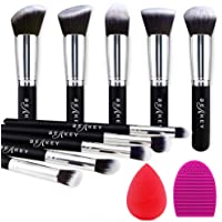 BEAKEY Set de Brochas de Maquillaje Profesional- Synthetic Kabuki Premium para Base Polvos Colorete Contorno- con…